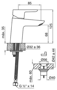 0181/B5 Cr LAVATORIO PUELO FV MONOCOMANDO - Imagen 3