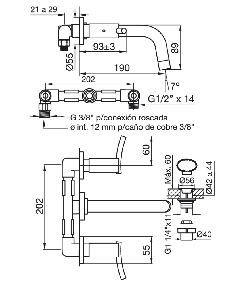 0203/39 Libby – Juego para lavatorio de pared fv - Imagen 2