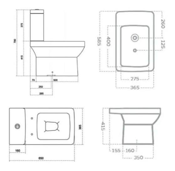 OFERTA!!! INODORO C/MOCHILA DIONISO + BIDE + TAPA STD DIONISO PRINGLES - Imagen 5