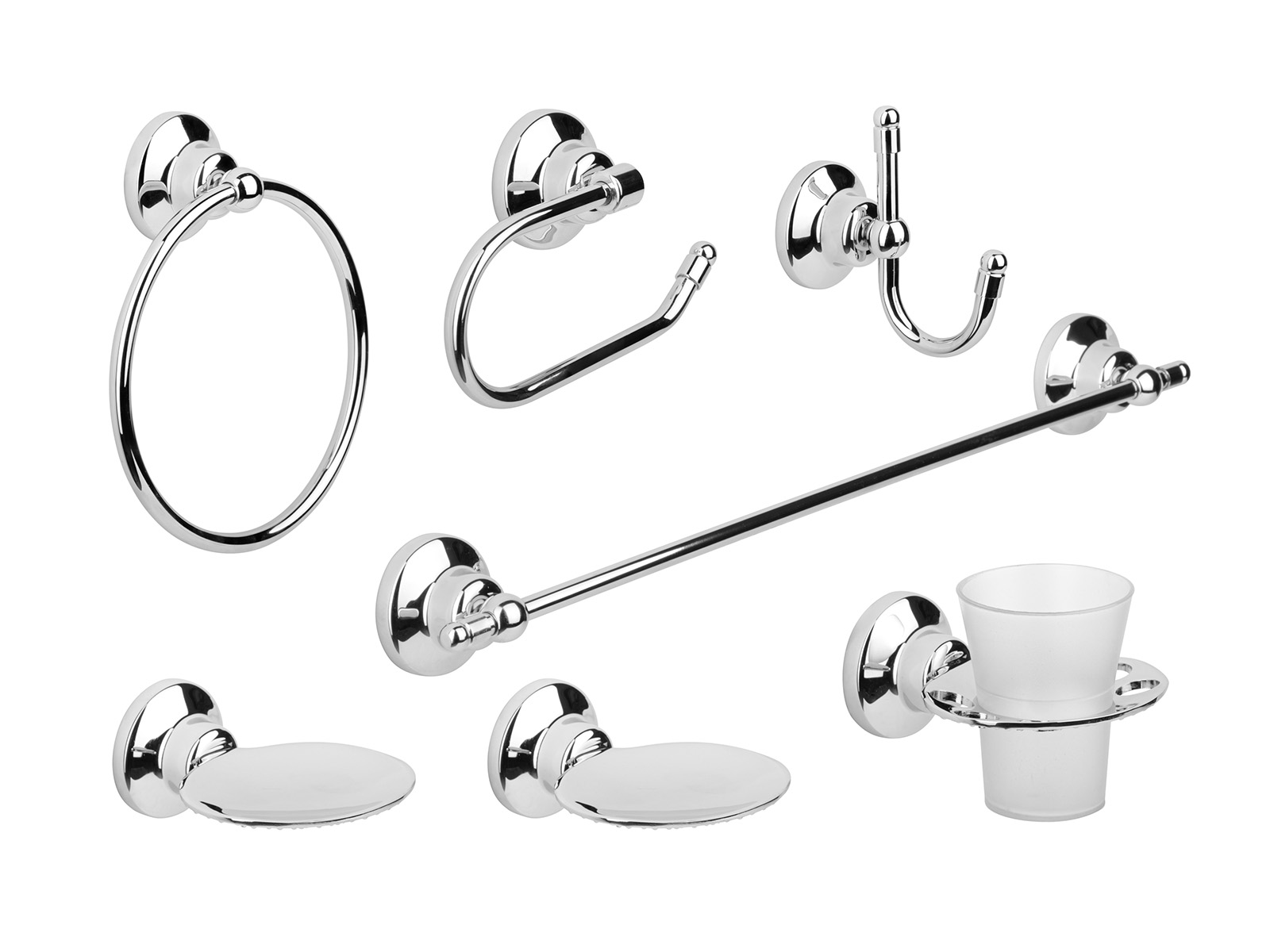 JUEGO DE ACCESORIOS LUXOR-S/42 CROMADO 8 PIEZAS