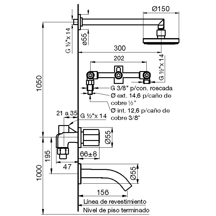 DUCHA C/TRANSFERENCIA ALEGRO FV 0103/15CR - Imagen 2