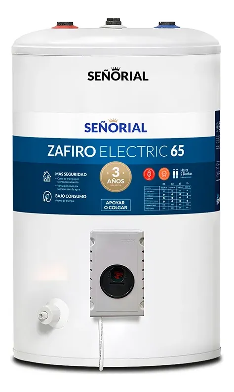 TERMOTANQUE SEÑORIAL 65 LITROS ELECTRICO ZAFIRO